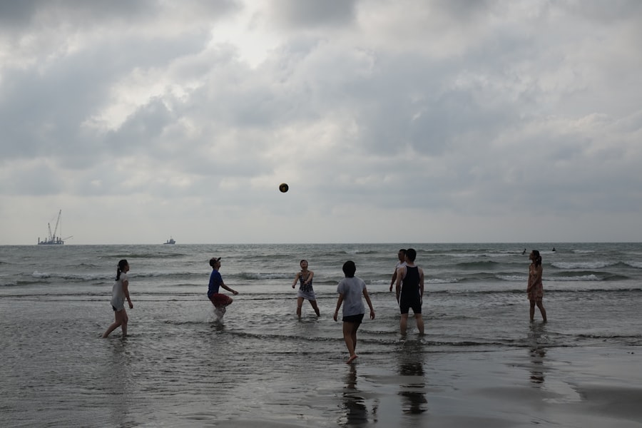 Photo beach volleyball practice
